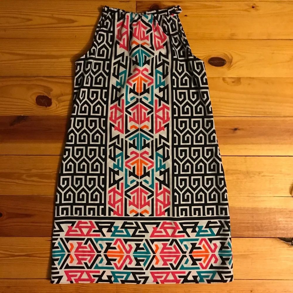 Crown & Ivy Black White Multi Geometric Dress, EUC, M - Picture 3 of 11